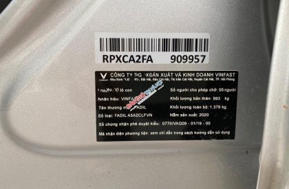 Jonway Trailblazer 2020 - Bán VinFast Fadil tiêu chuẩn sản xuất năm 2020, màu bạc xe gia đình, giá 350tr